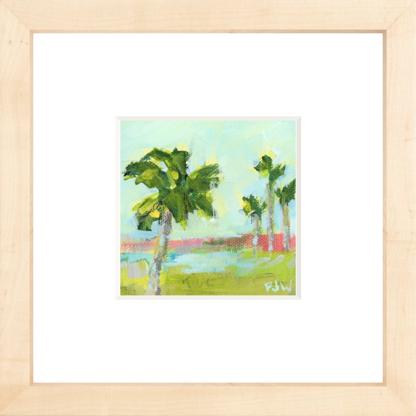 Coastal abstract framed fine art giclée print by Pamela Wingard.