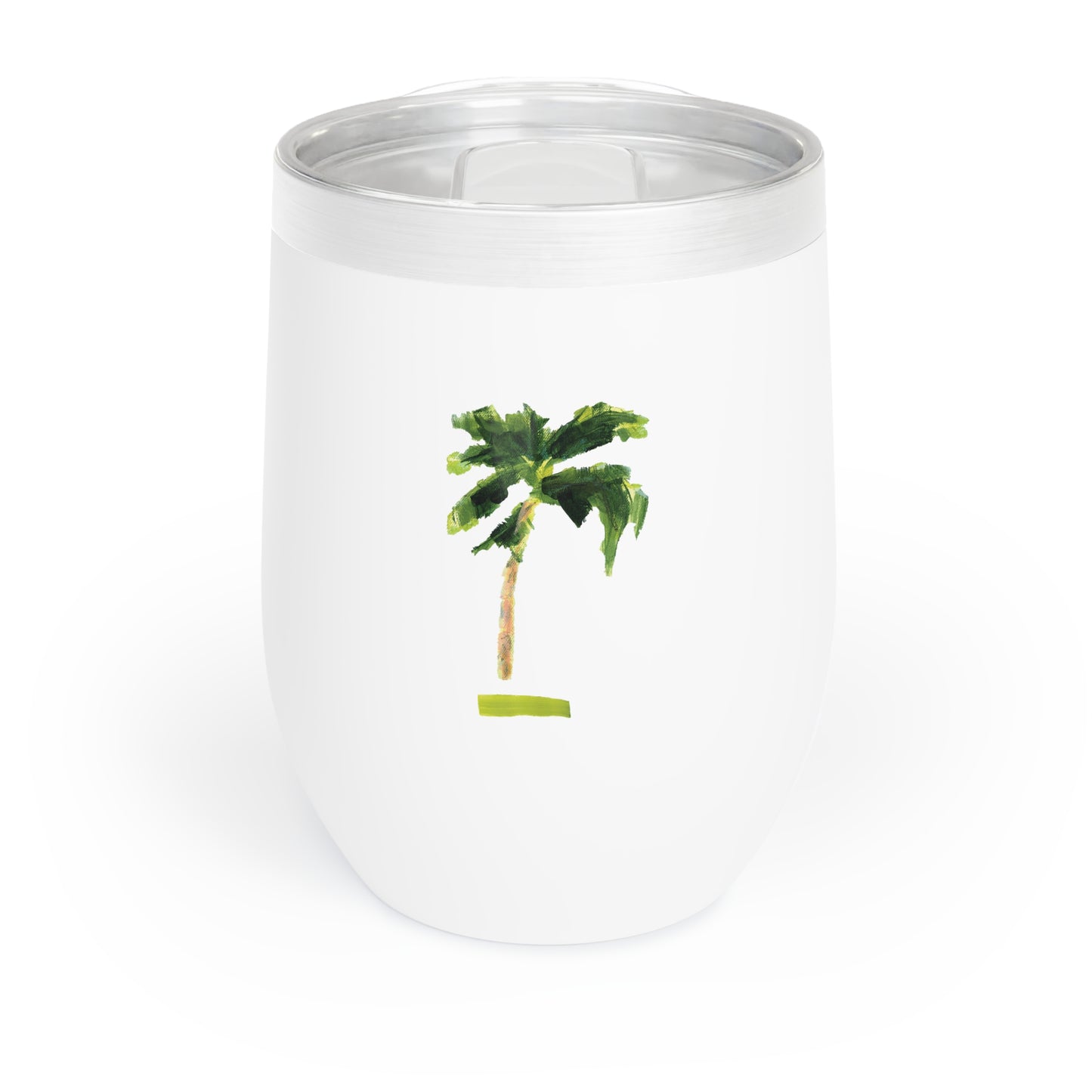 Coastal wine tumbler with double-wall insulation and slide-top lid—keeps drinks cold for 12 hours with coastal charm.