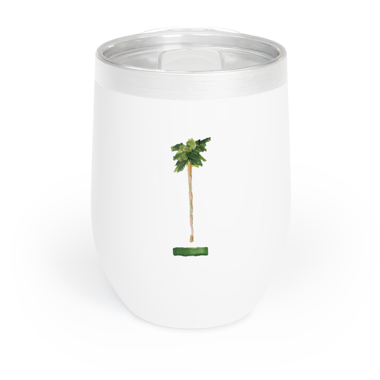 Coastal wine tumbler with double-wall insulation and slide-top lid—keeps drinks cold for 12 hours with coastal charm.