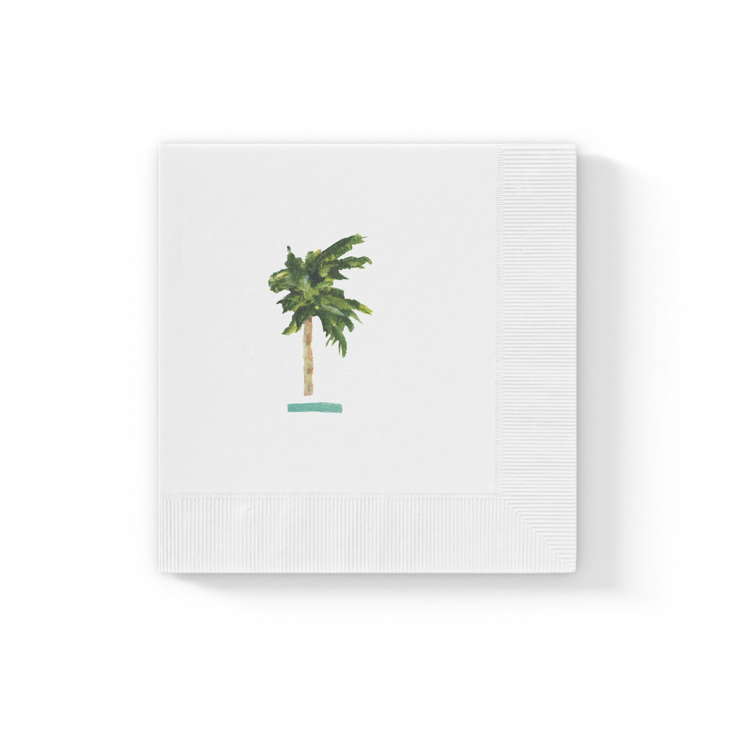 White coastal cocktail napkins, made from soft, three-ply paper with a smooth texture and custom design, are perfect for relaxed entertaining.