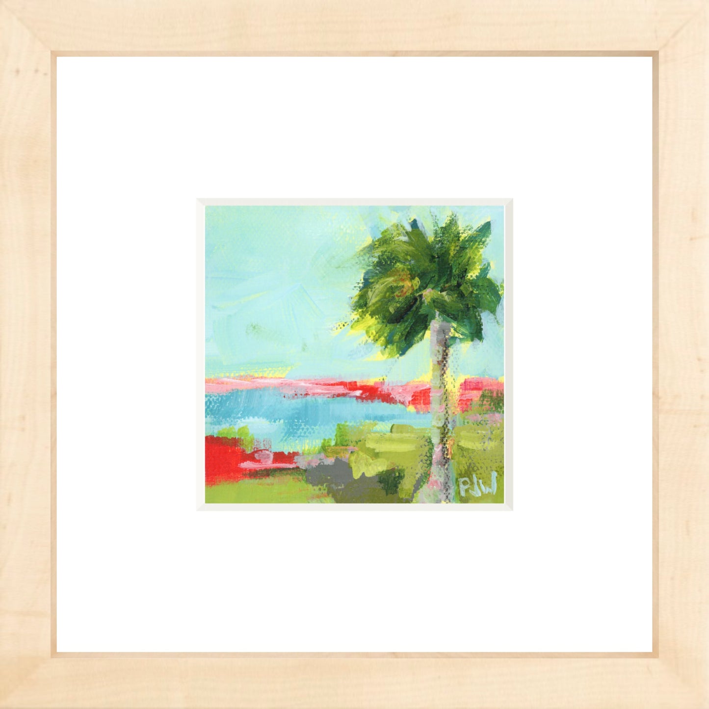 Coastal abstract framed fine art giclée print by Pamela Wingard.