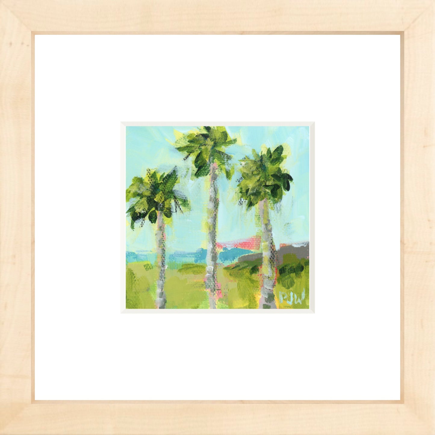 Coastal abstract framed fine art giclée print by Pamela Wingard.