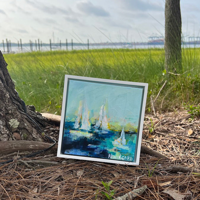 On Top of the World | Abstract Coastal Painting