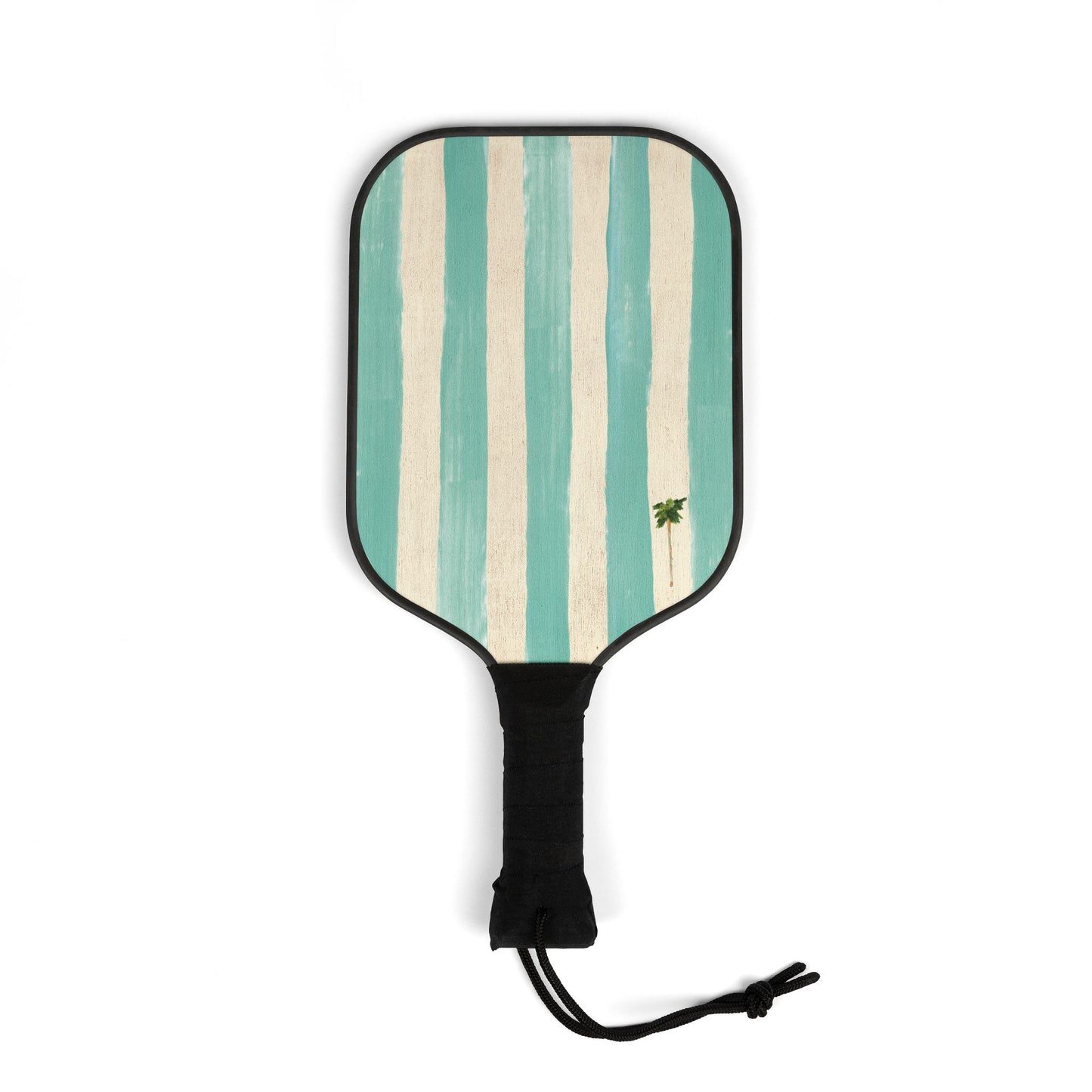 Coastal pickleball kit with 2 paddles, 2 balls, and carry bag—wood paddles with double-sided coastal stripe for on-the-go fun.