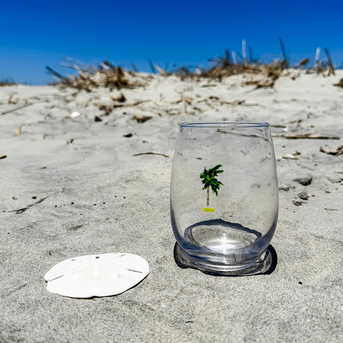 Coastal stemless wine glass holds 15 oz—coastal coastal design.