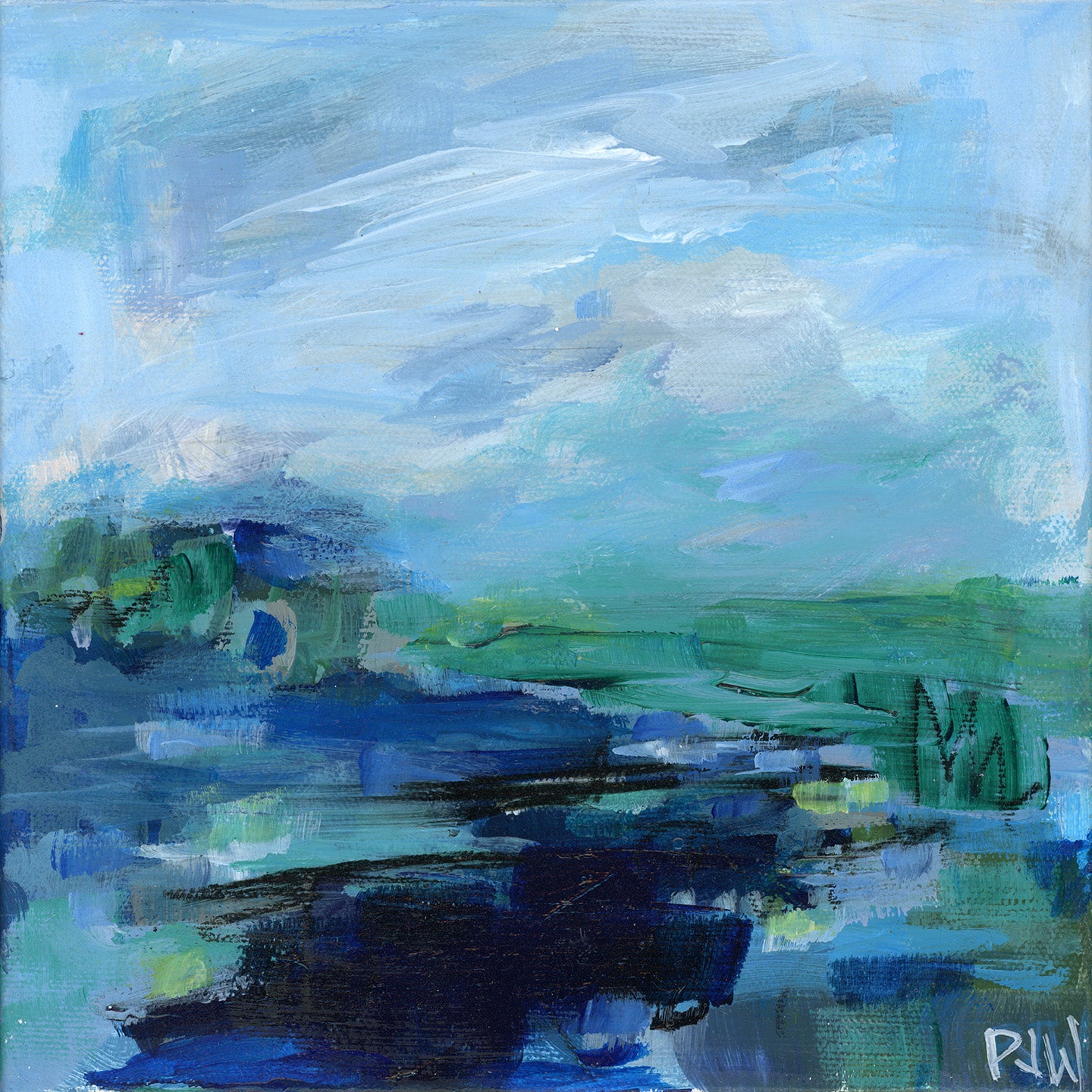 Down by the Water | Abstract Coastal Painting