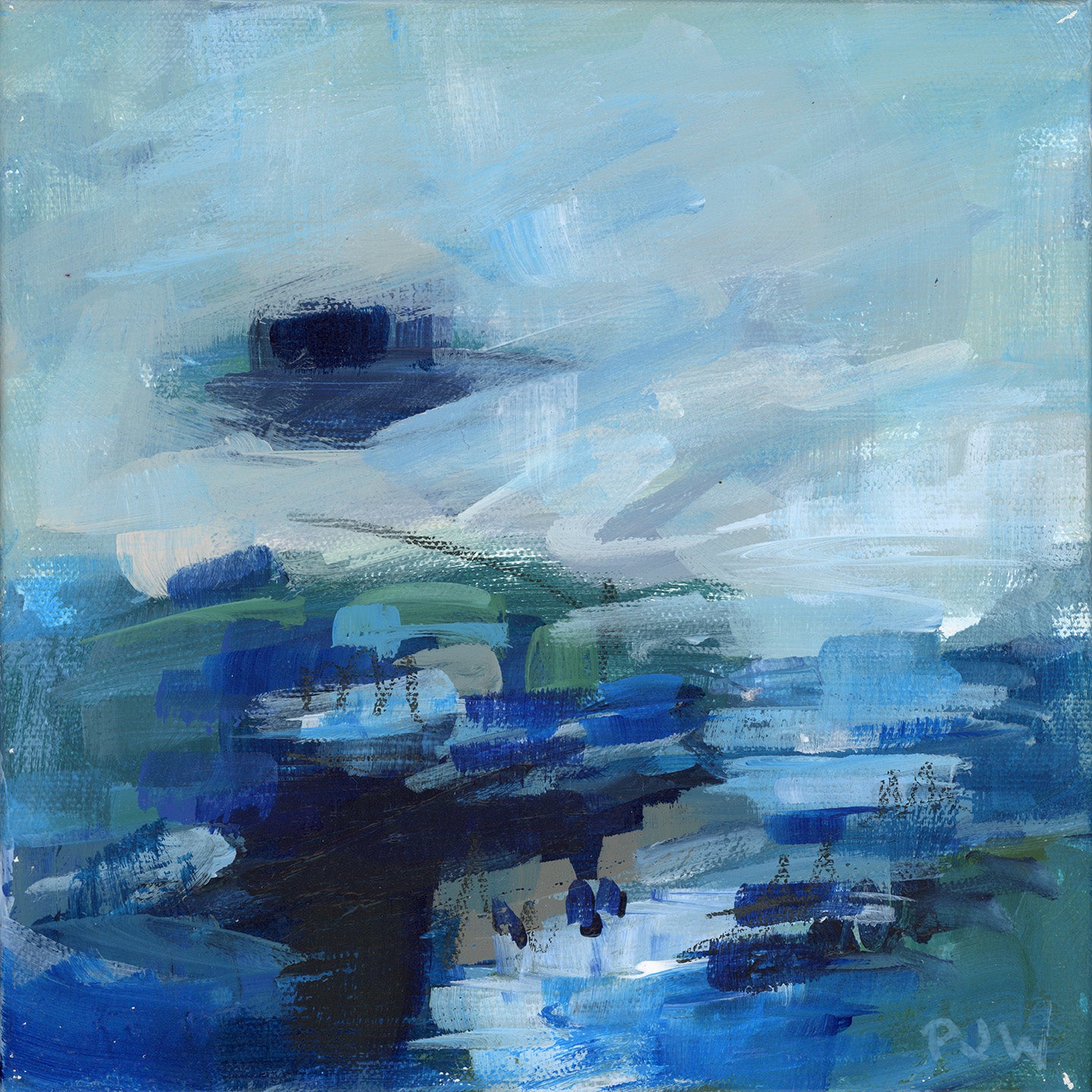 I Sat by the Ocean | Abstract Coastal Painting