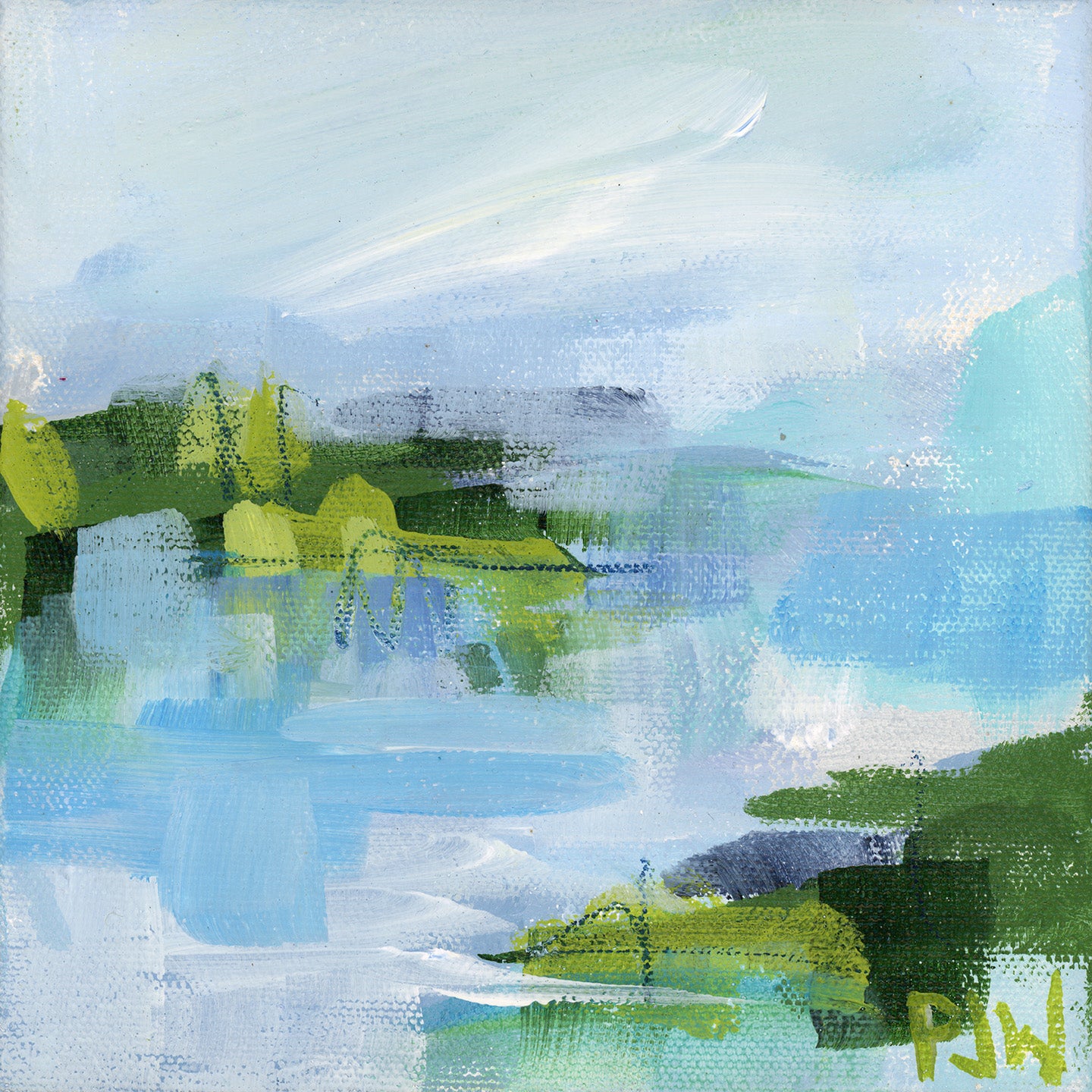 Sittin' on the Dock | Abstract Coastal Painting