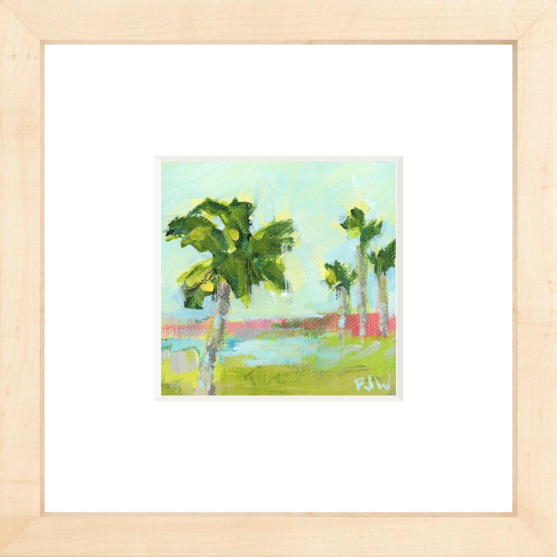 Coastal abstract framed fine art giclée print by Pamela Wingard.