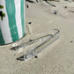Ice bucket with tongs made from clear Lucite acrylic. Coastal design with removable lid for easy entertaining.
