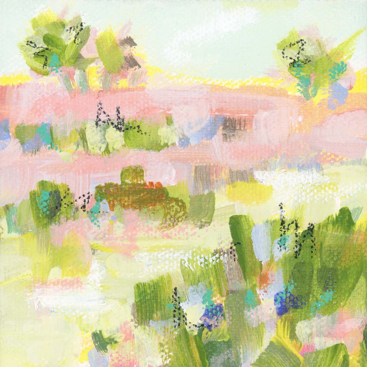 Original Art Christmas Ornament – 4x4 hand-painted canvas and ribbon, perfect for a coastal-inspired holiday.