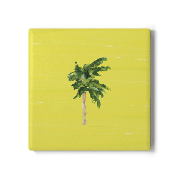 Coastal ceramic coaster with cork backing—square design for hot or cold drinks, easy to clean, and full of coastal charm.