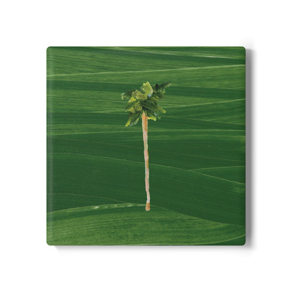 Coastal ceramic coaster with cork backing—square design for hot or cold drinks, easy to clean, and full of coastal charm.