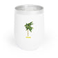 Coastal wine tumbler with double-wall insulation and slide-top lid—keeps drinks cold for 12 hours with coastal charm.