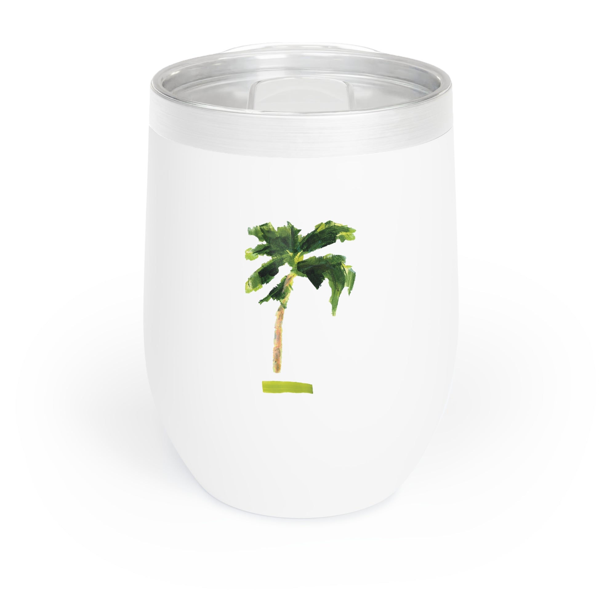 Coastal wine tumbler with double-wall insulation and slide-top lid—keeps drinks cold for 12 hours with coastal charm.