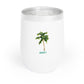 Coastal wine tumbler with double-wall insulation and slide-top lid—keeps drinks cold for 12 hours with coastal charm.