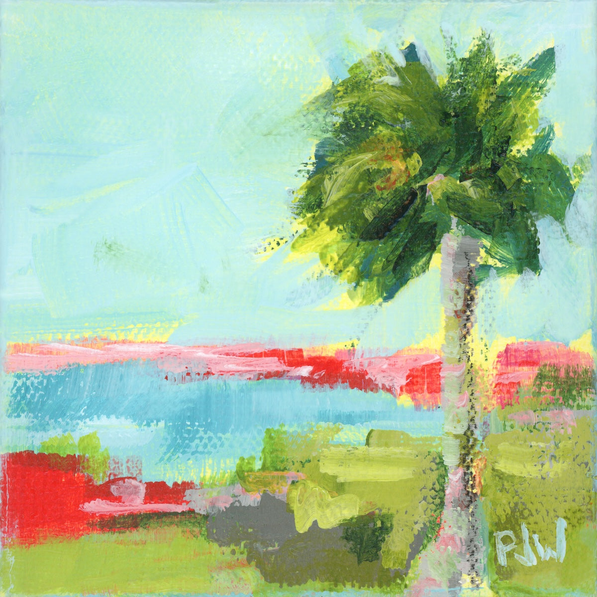 Coastal abstract framed fine art giclée print by Pamela Wingard.