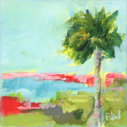 Coastal abstract framed fine art giclée print by Pamela Wingard.