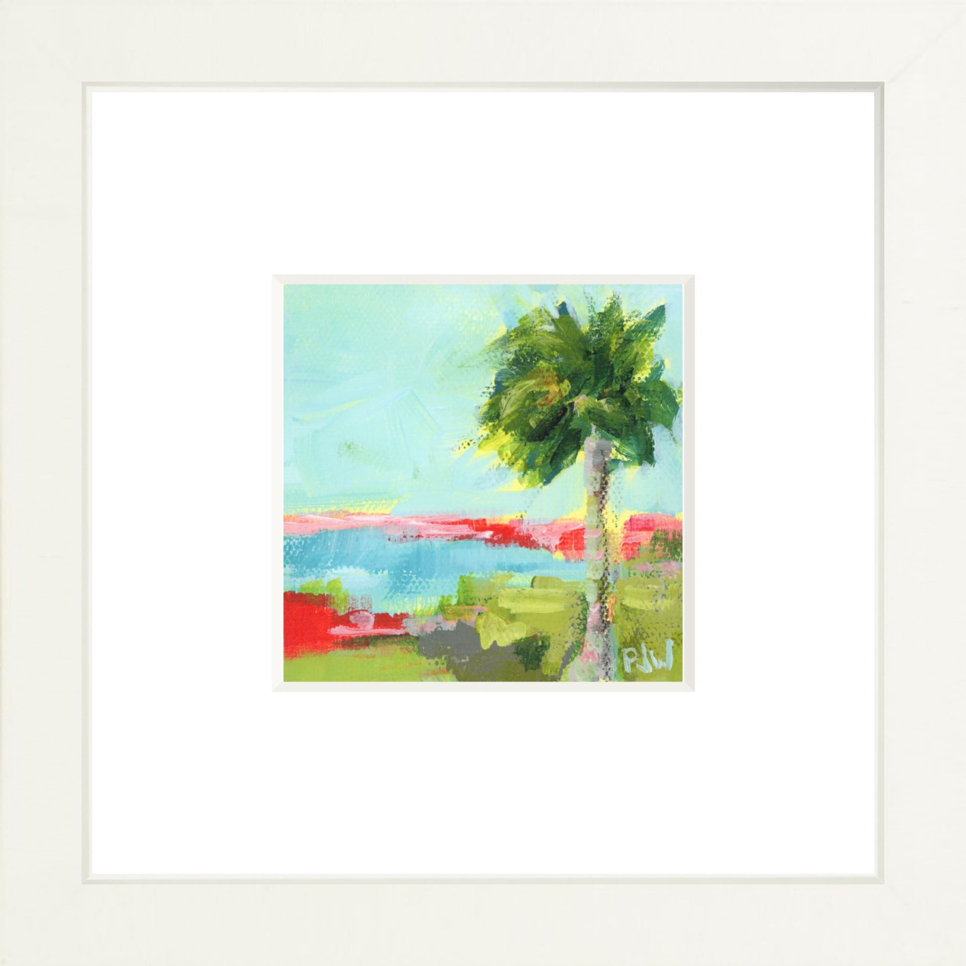 Coastal abstract framed fine art giclée print by Pamela Wingard.