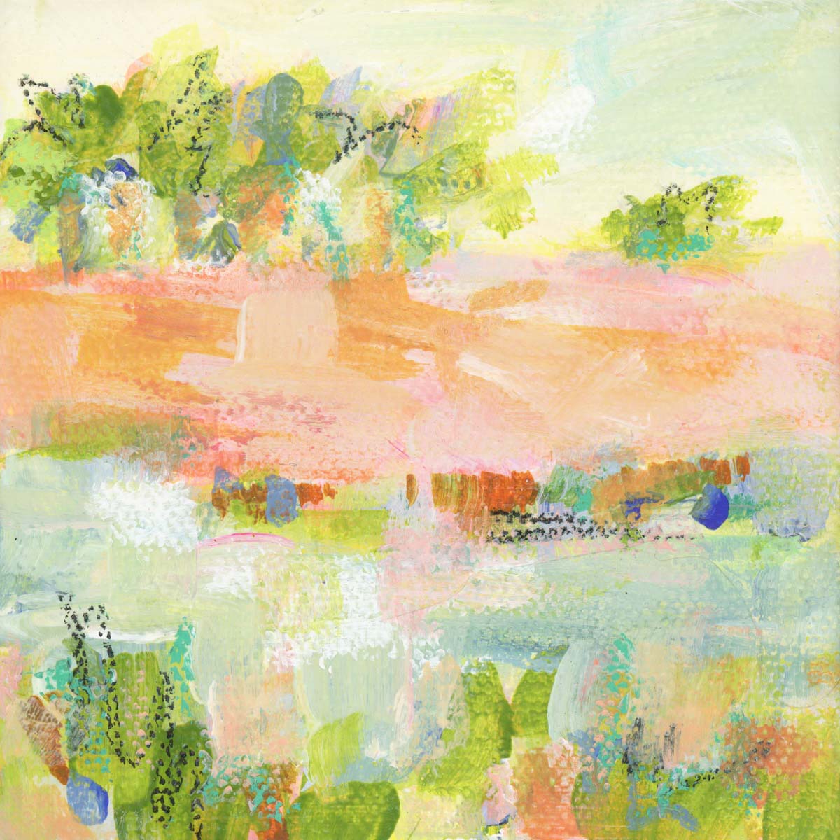 Original Art Christmas Ornament – 4x4 hand-painted canvas and ribbon, perfect for a coastal-inspired holiday.