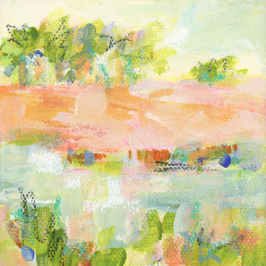 Original Art Christmas Ornament – 4x4 hand-painted canvas and ribbon, perfect for a coastal-inspired holiday.