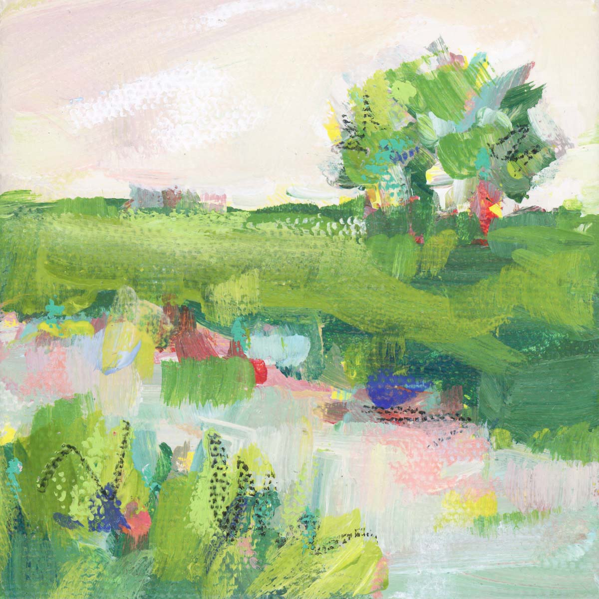 Original Art Christmas Ornament – 4x4 hand-painted canvas and ribbon, perfect for a coastal-inspired holiday.