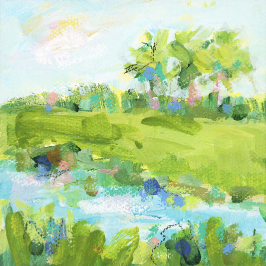 Original Art Christmas Ornament – 4x4 hand-painted canvas and ribbon, perfect for a coastal-inspired holiday.