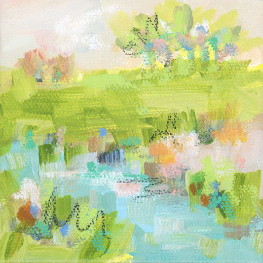 Original Art Christmas Ornament – 4x4 hand-painted canvas and ribbon, perfect for a coastal-inspired holiday.