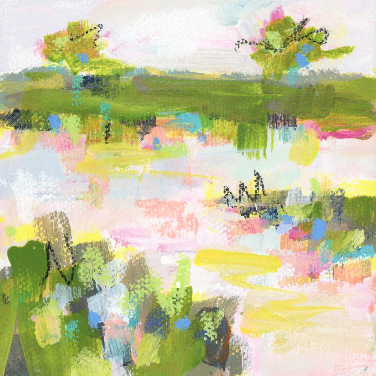 Original Art Christmas Ornament – 4x4 hand-painted canvas and ribbon, perfect for a coastal-inspired holiday.