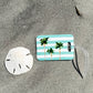 Coastal luggage tag in rectangle, 4” size with double-sided print—coastal style for easy bag spotting.