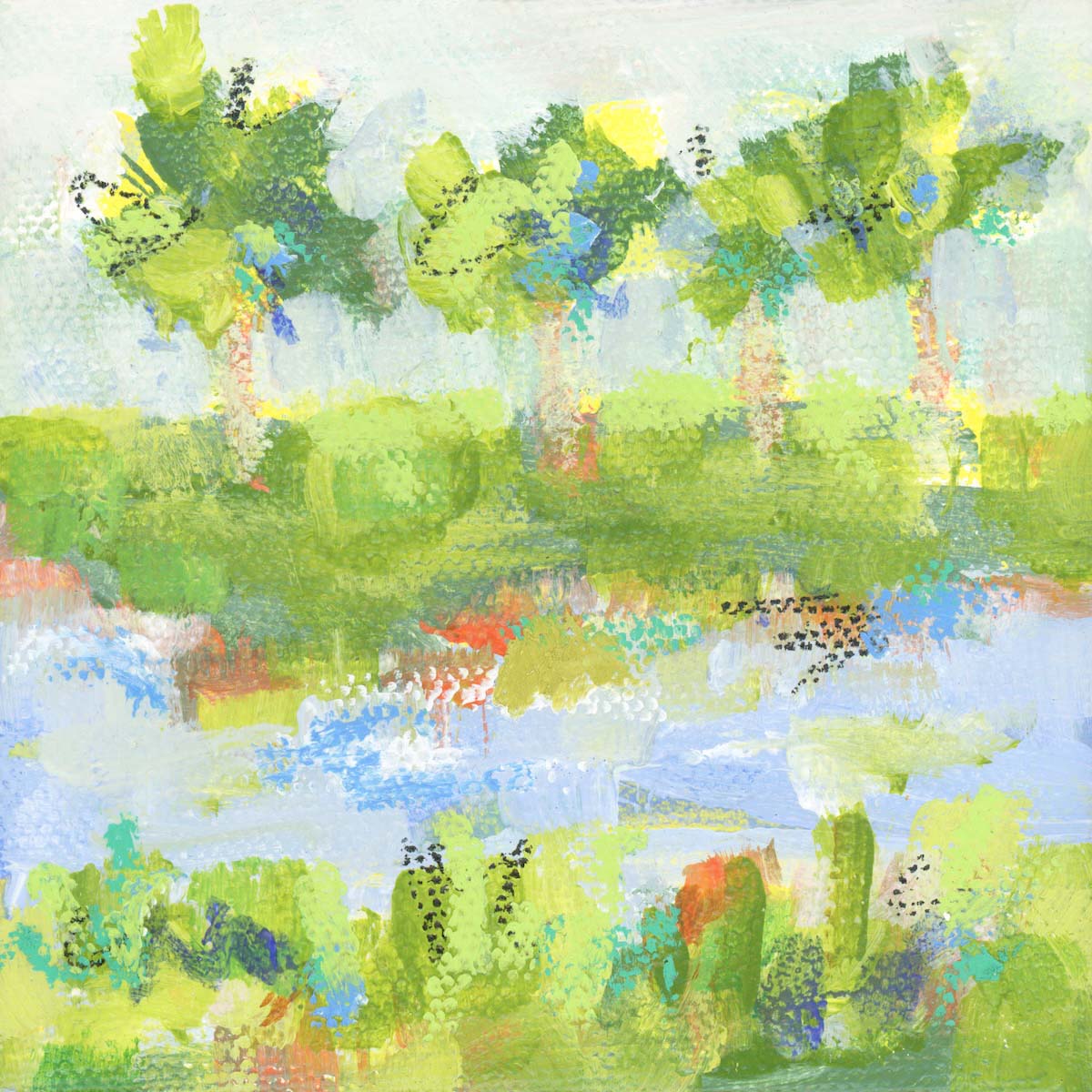 Original Art Christmas Ornament – 4x4 hand-painted canvas and ribbon, perfect for a coastal-inspired holiday.