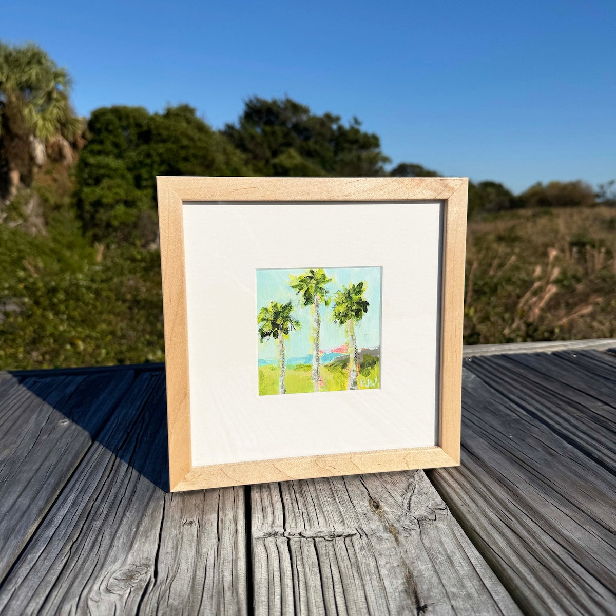 Coastal abstract framed fine art giclée print by Pamela Wingard.