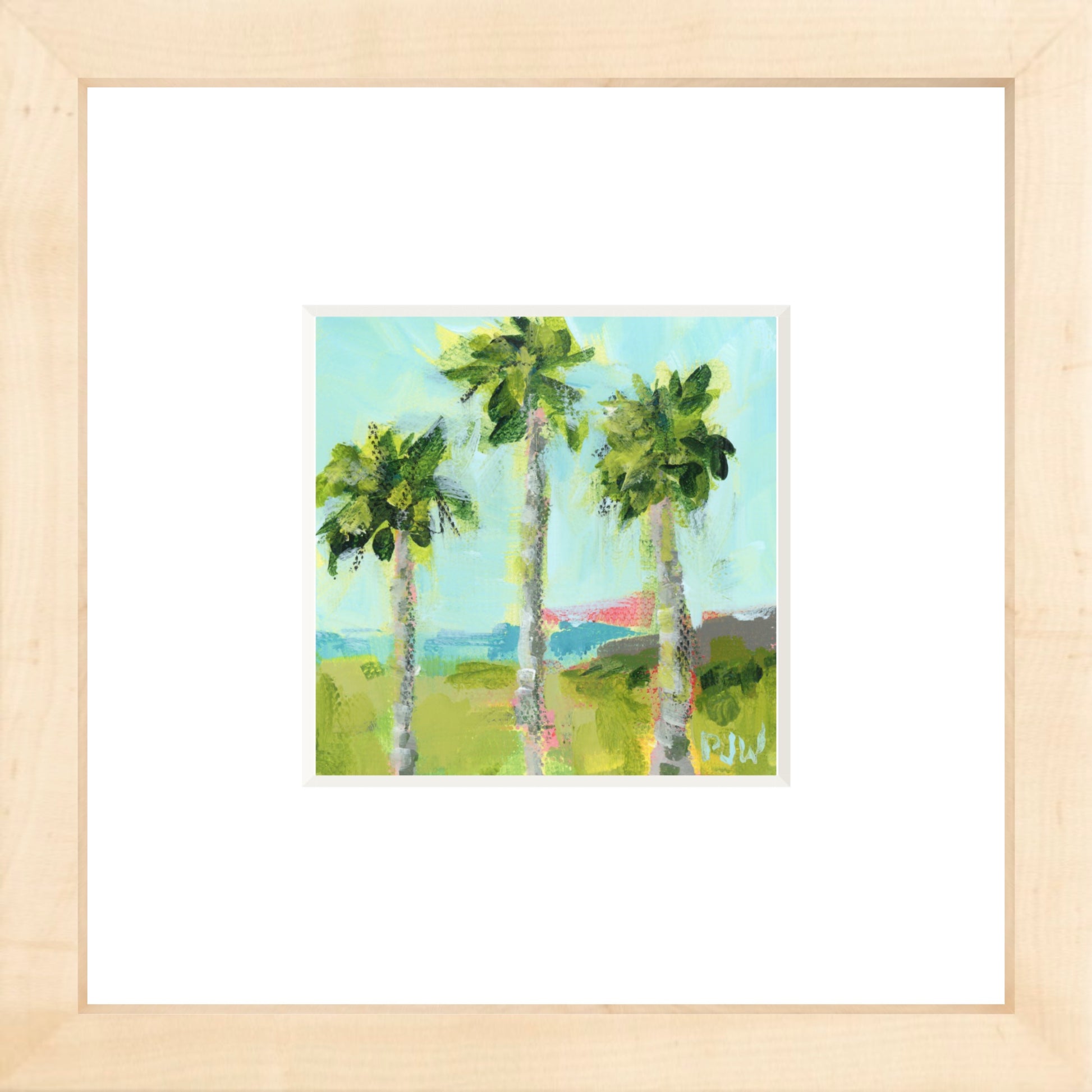 Coastal abstract framed fine art giclée print by Pamela Wingard.