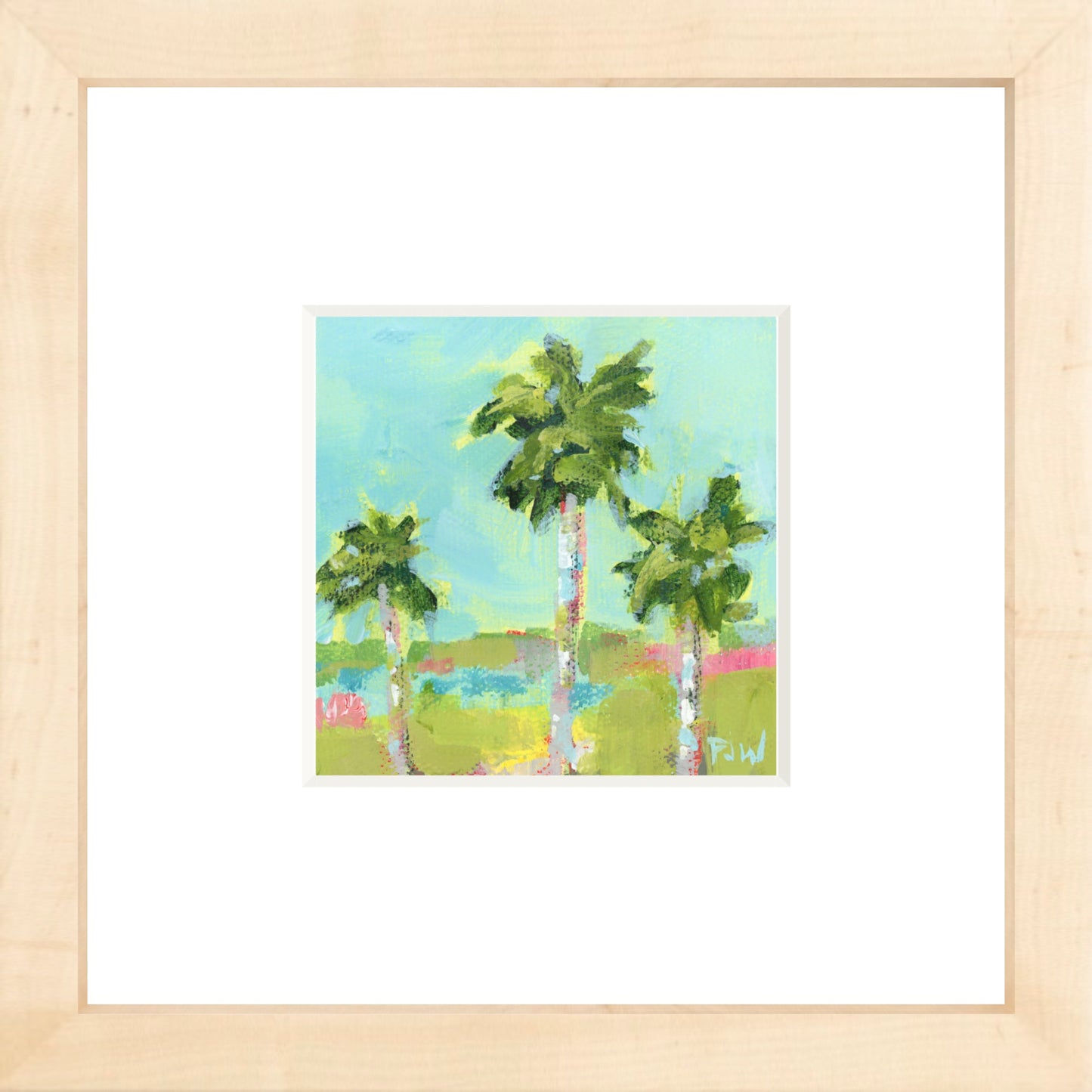 Coastal abstract framed fine art giclée print by Pamela Wingard.