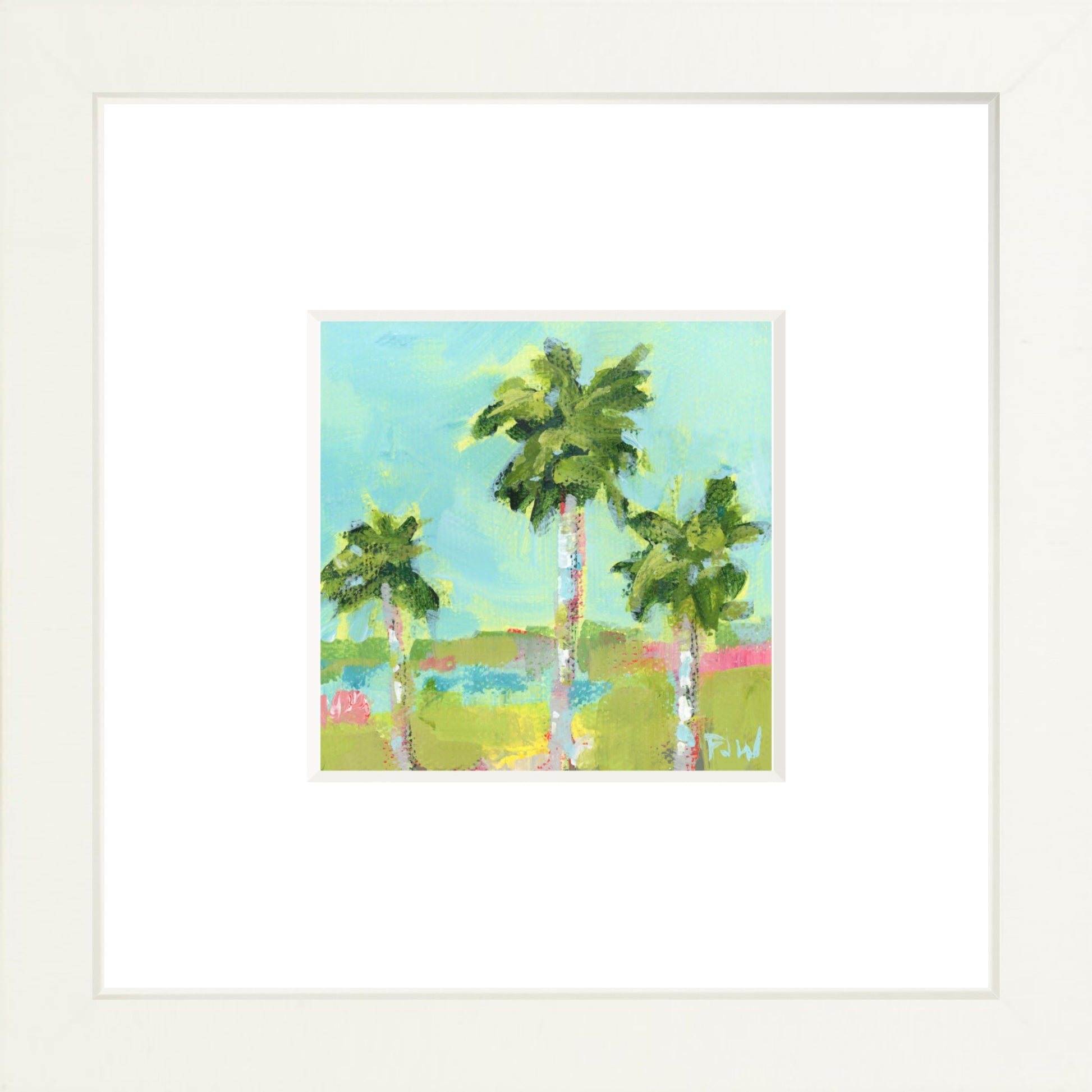 Coastal abstract framed fine art giclée print by Pamela Wingard.
