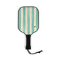 Coastal pickleball kit with 2 paddles, 2 balls, and carry bag—wood paddles with double-sided coastal stripe for on-the-go fun.
