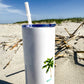 Skinny Tumbler with Straw Palm Tree Summer