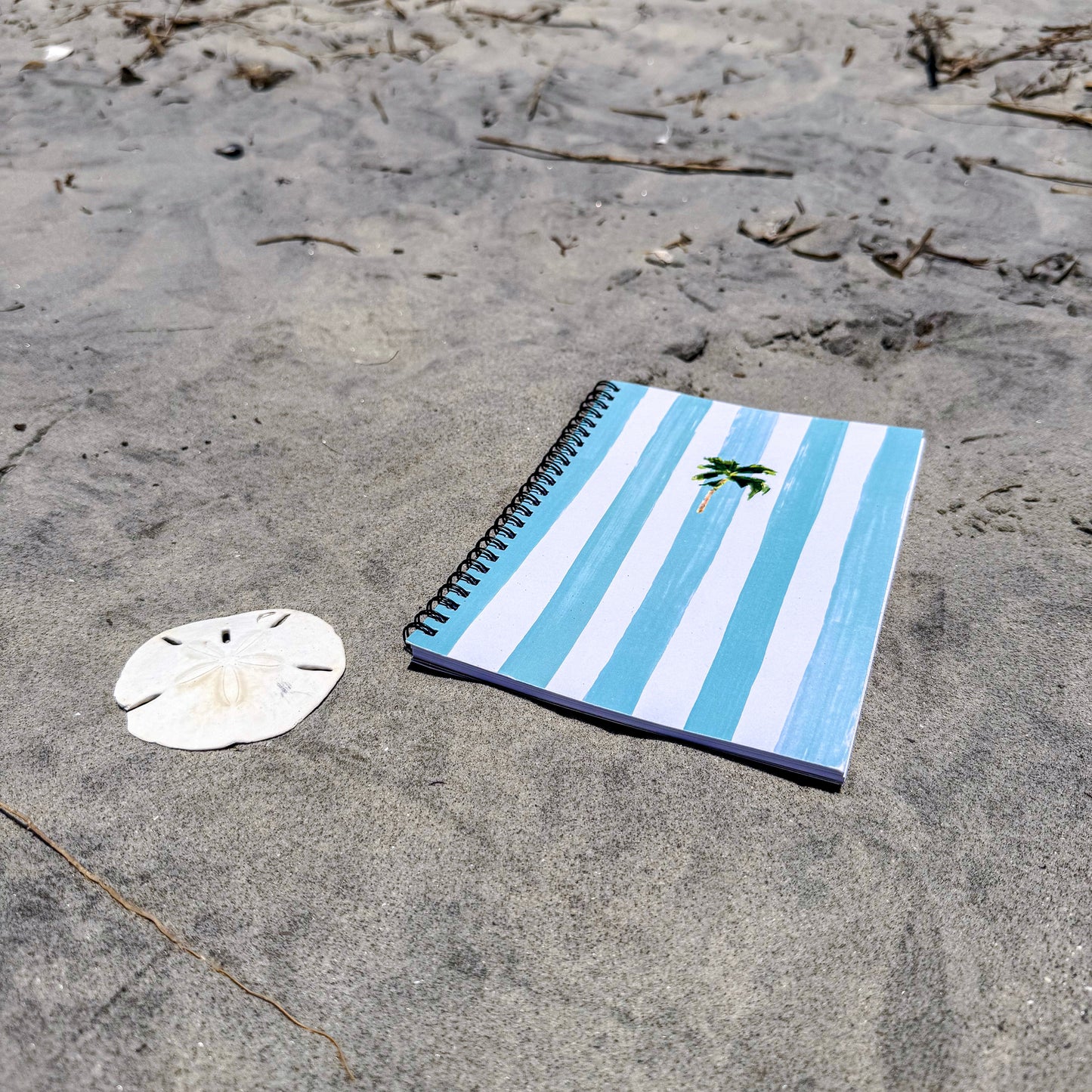 Spiral notebook with ruled pages, 6x8 size, and coastal cover—perfect for journaling, planning, or beachy daydreams.