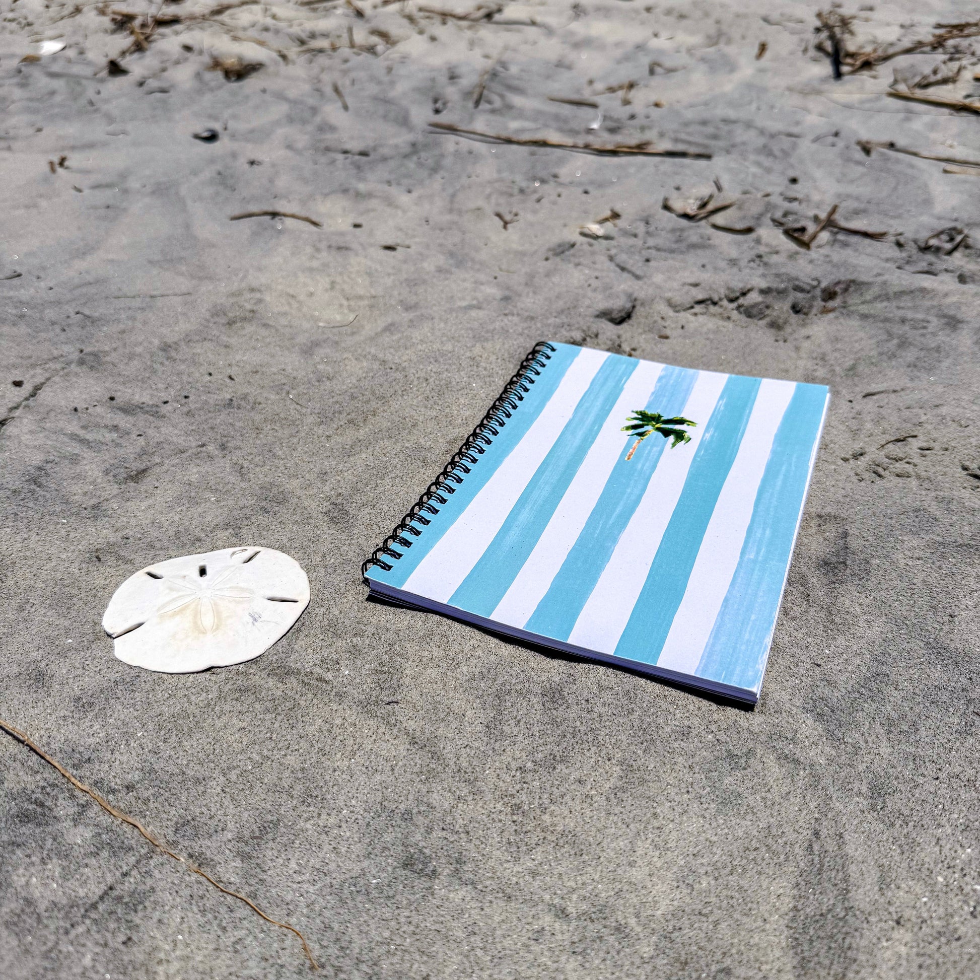 Spiral notebook with ruled pages, 6x8 size, and coastal cover—perfect for journaling, planning, or beachy daydreams.