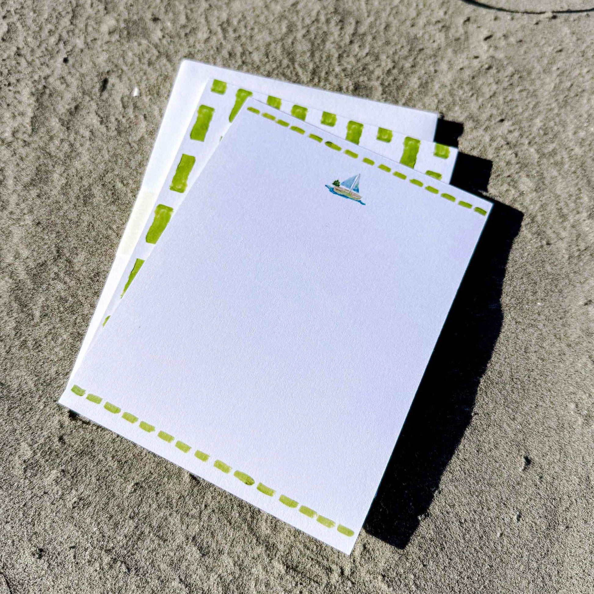 Coastal Painted Notecard Sets with envelopes included. Coastal Christmas notecards.