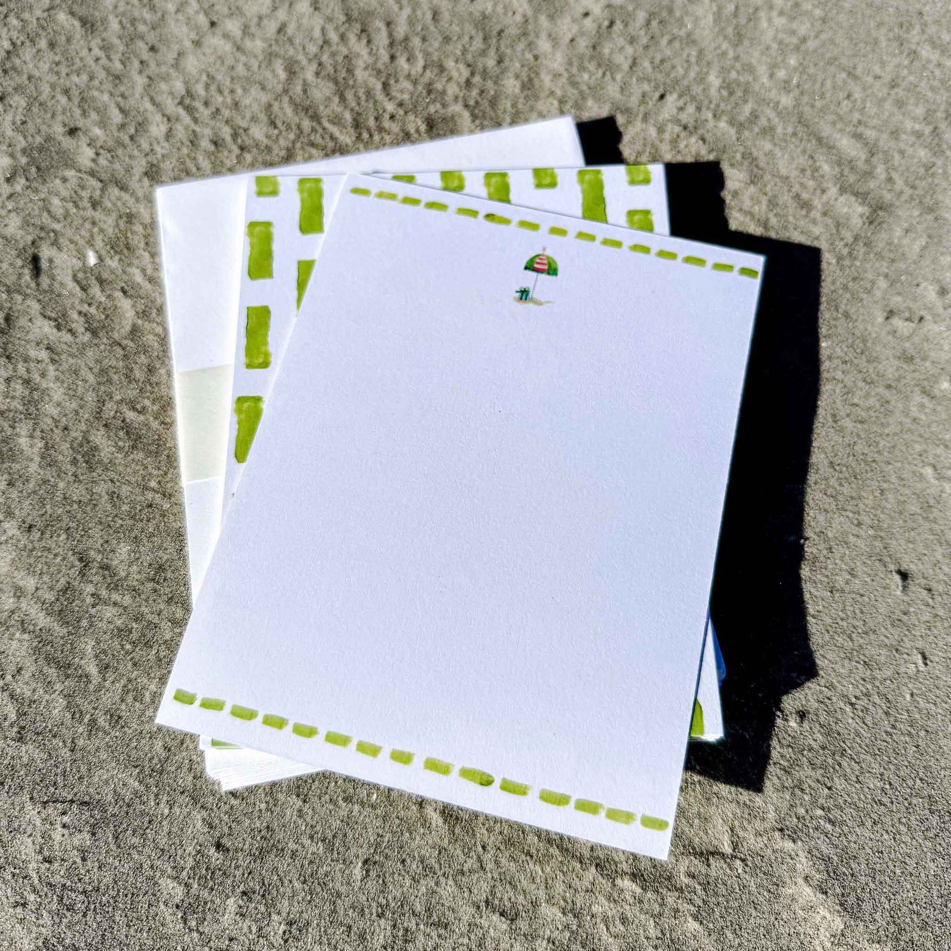 Coastal Painted Notecard Sets with envelopes included. Coastal Christmas notecards.